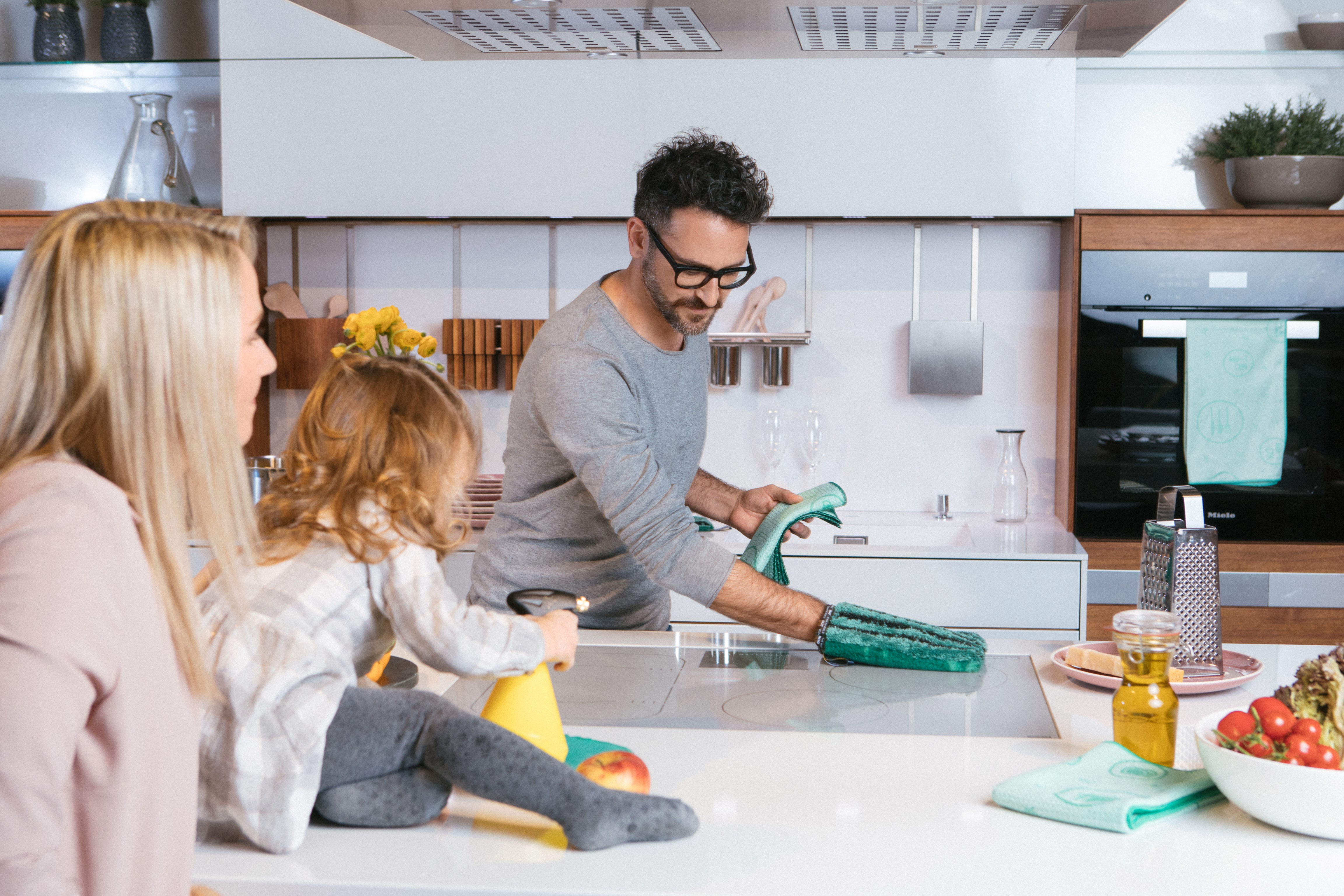 Family Using ENJO in their Kitchen